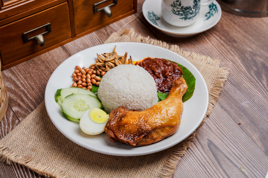 Nasi Lemak with Vegetarian Curry Mutton