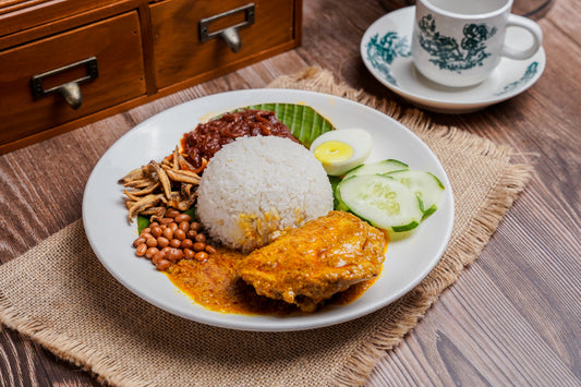 Nasi Lemak with Curry Chicken