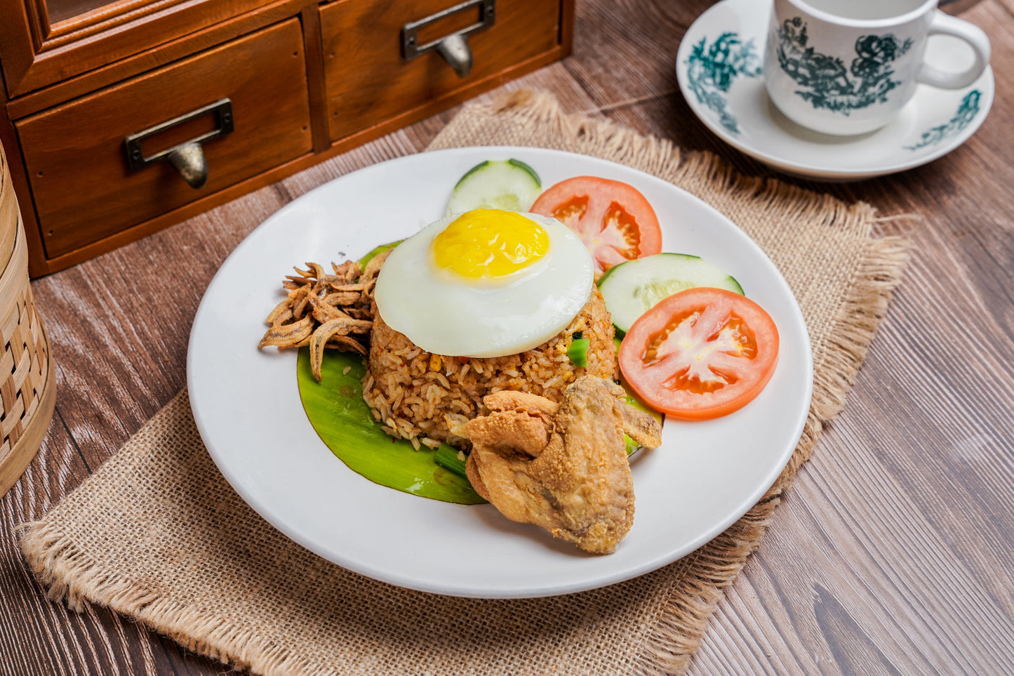 Kampung Fried Rice with Egg + Fried Chicken Wings