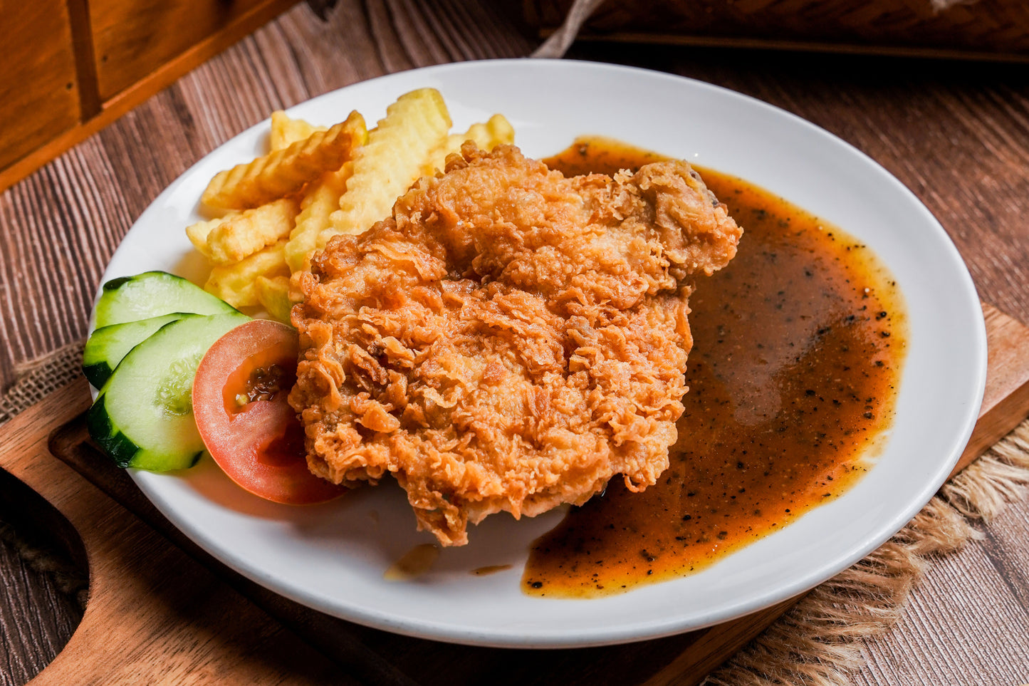 Chicken Chop with Black Pepper Sauce