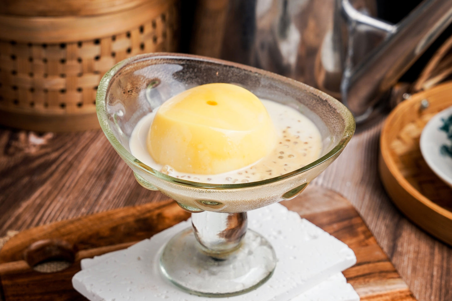 Egg Pudding with Sago + Gula Melaka