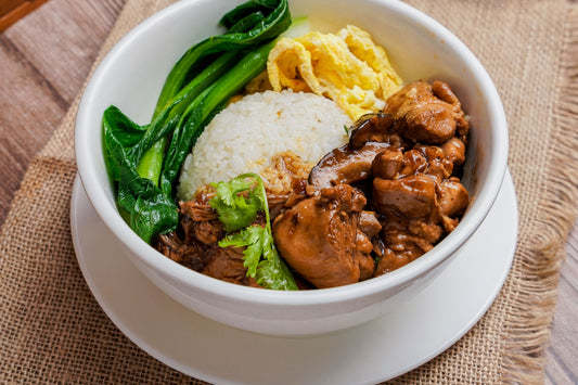 Chicken Rice with Braised Chicken + Chicken Soup