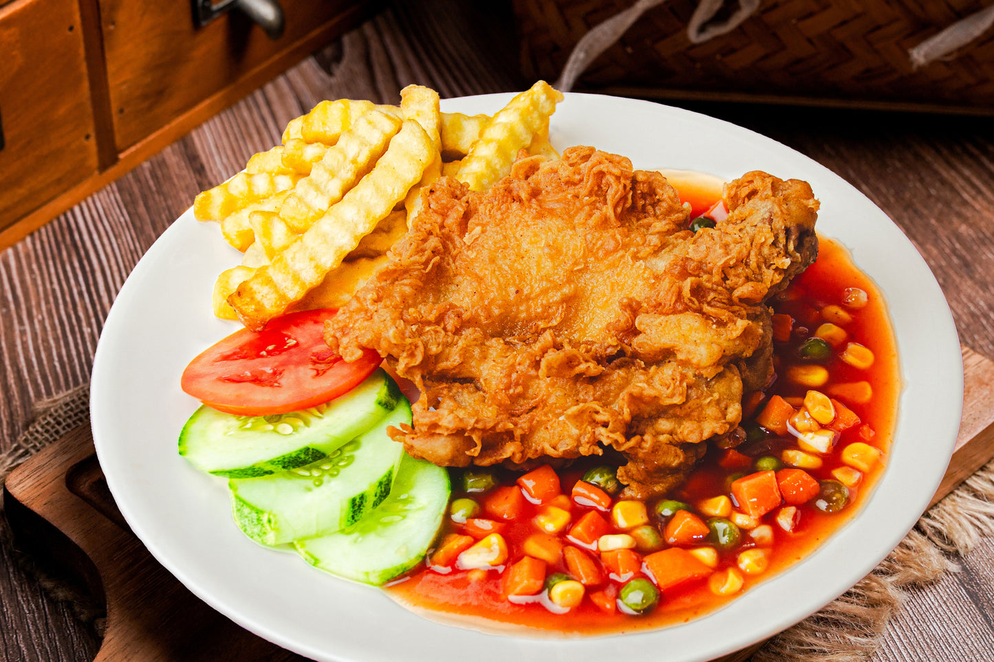 Chicken Chop with Hainanese Sauce