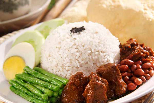 Nasi Lemak with Vegetarian Mutton Curry